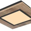 GLOBO LED Deckenlampe LEA 30 x 30 cm Holzoptik