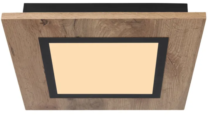 GLOBO LED Deckenlampe LEA 30 x 30 cm Holzoptik