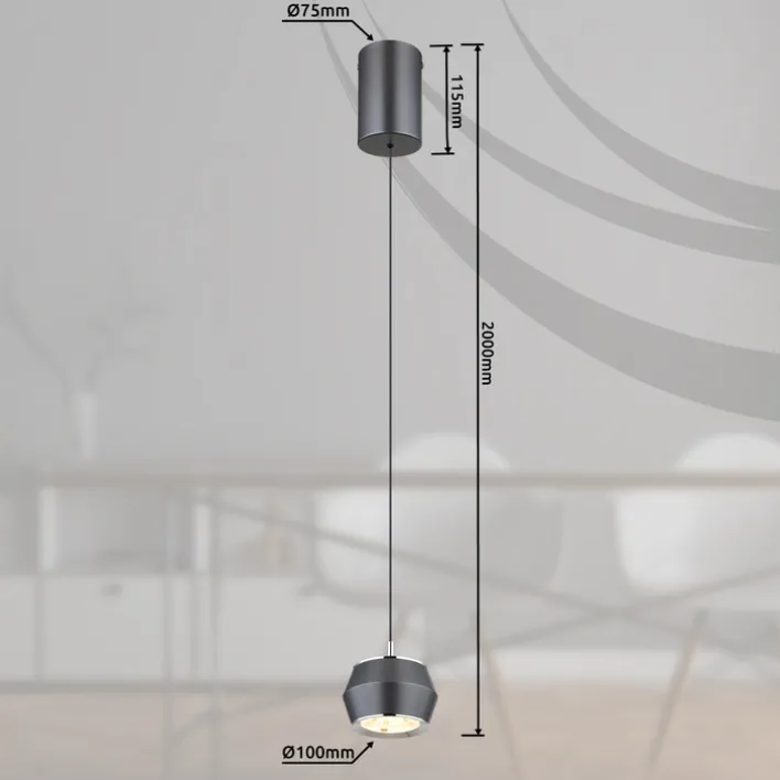 GLOBO LED Pendeleuchte MARTHY 10 cm grau