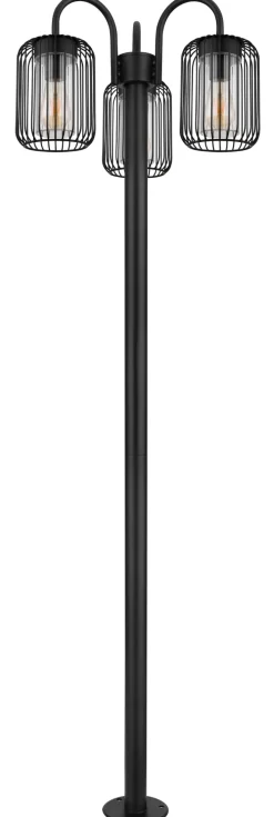 GLOBO LED Retrofit Mastleuchte ADELHEID 3-flg 180 cm schwarz