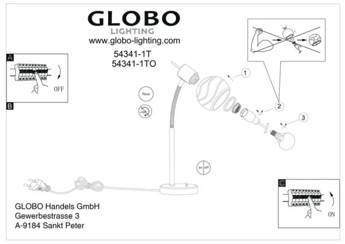 GLOBO LED Retrofit Tischlampe ELLIOTT 34 cm nickelfarbig
