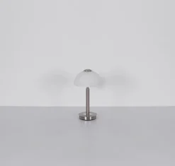 GLOBO LED Tischlampe ULDIN 31 cm nickelfarbig