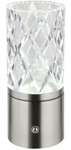 GLOBO LED Tischleuchte LUNKI nickelfarbig