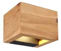 GLOBO LED Wandleuchte ALINA 13 x 11 cm Holzoptik
