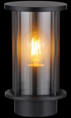 GLOBO Retrofit Außenwandleuchte GRACEY schwarz /rauchfarbig