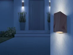 GLOBO Retrofit Außenwandleuchte VERONIKA 15 cm eckig /Holzoptik