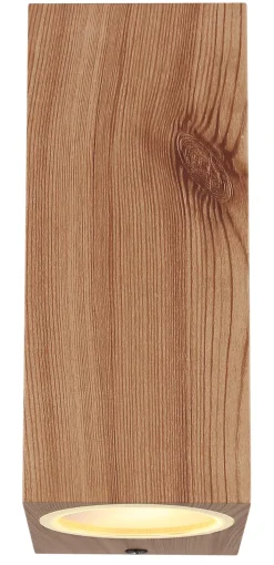 GLOBO Retrofit Außenwandleuchte VERONIKA 15 cm eckig /Holzoptik