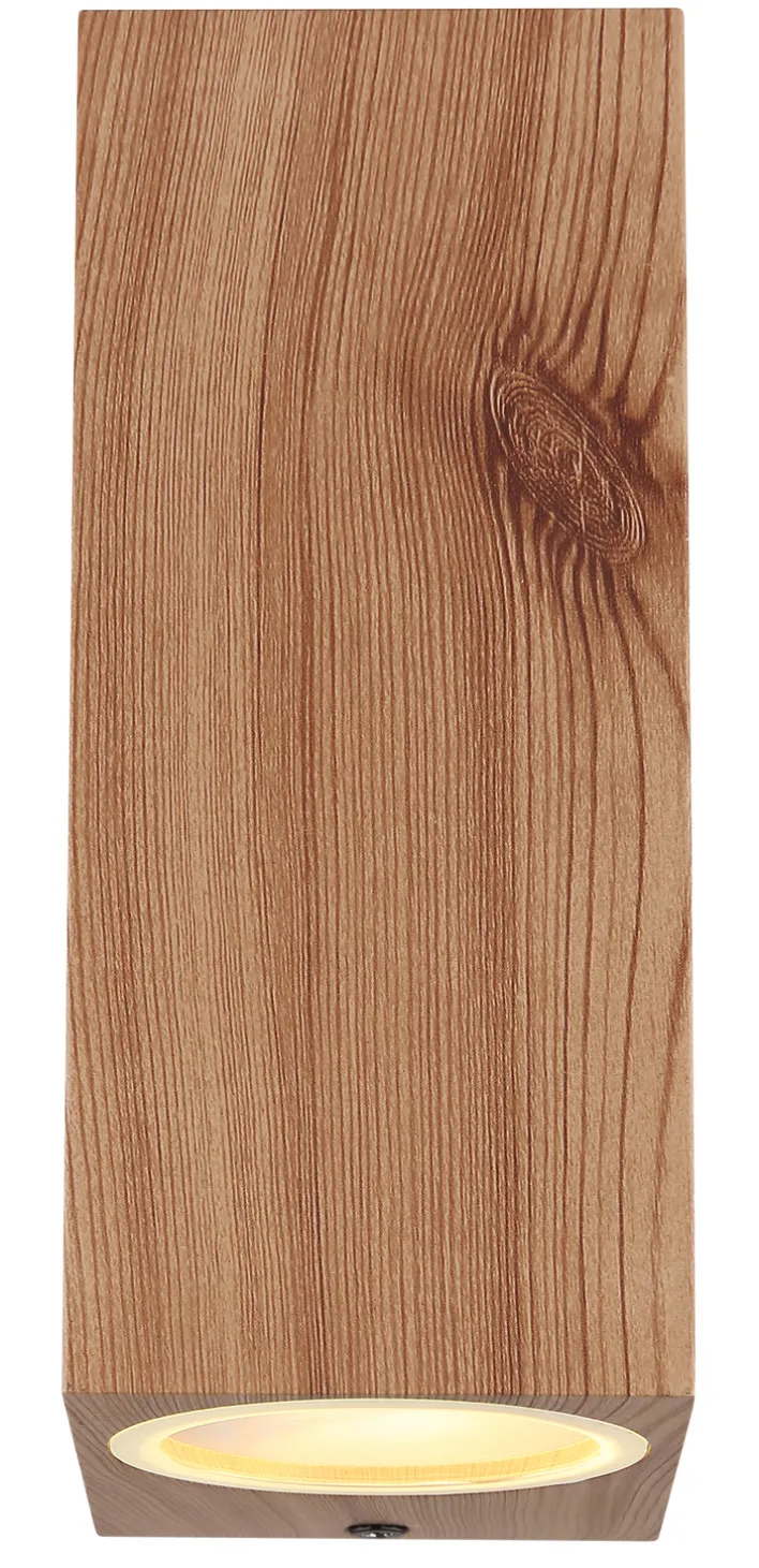 GLOBO Retrofit Außenwandleuchte VERONIKA 15 cm eckig /Holzoptik