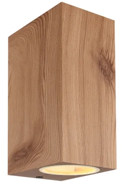 GLOBO Retrofit Außenwandleuchte VERONIKA 15 cm eckig /Holzoptik