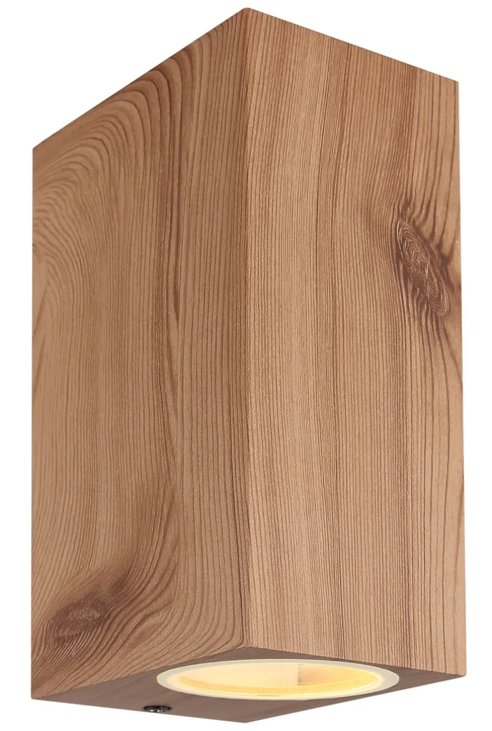 GLOBO Retrofit Außenwandleuchte VERONIKA 15 cm eckig /Holzoptik
