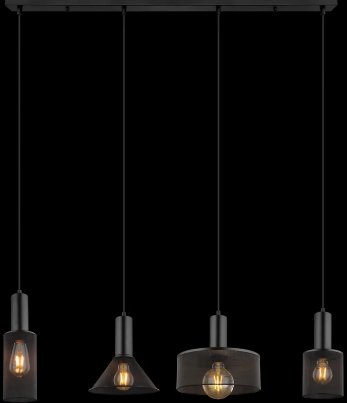 GLOBO Retrofit Balkenpendel JEDD 4-flg schwarz