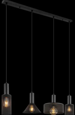 GLOBO Retrofit Balkenpendel JEDD 4-flg schwarz