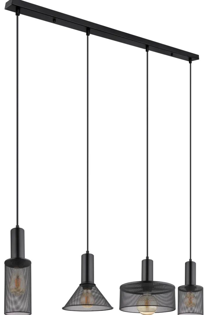 GLOBO Retrofit Balkenpendel JEDD 4-flg schwarz