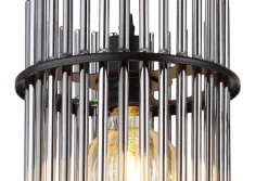 GLOBO Retrofit Balkenpendel GORLEY 4-flg schwarz /rauchfarbig