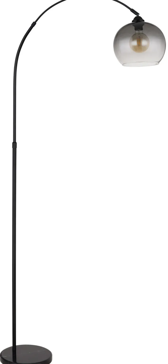 GLOBO Retrofit Bogenlampe NEWCASTLE schwarz /rauchfarbig