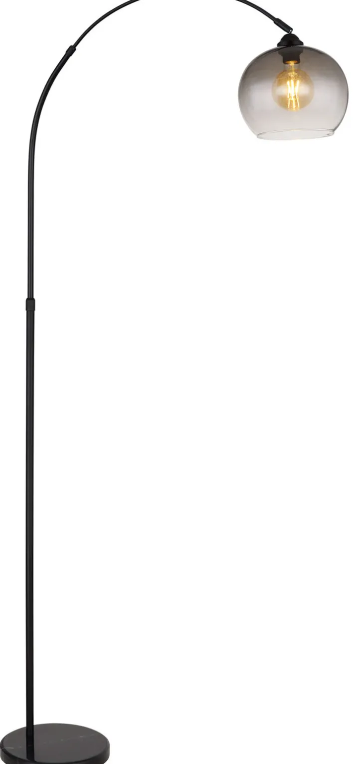 GLOBO Retrofit Bogenlampe NEWCASTLE schwarz /rauchfarbig