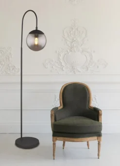 GLOBO Retrofit Bogenlampe BLAMA 150 cm schwarz