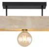GLOBO Retrofit Deckenlampe ADALIE 60 cm schwarz /Holz