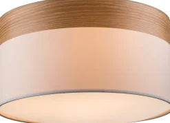 GLOBO Retrofit Deckenlampe CHIPSY 40 cm beige /Holzdekor