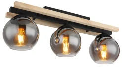 GLOBO Retrofit Deckenlampe CONNI 60 cm Holz /grau