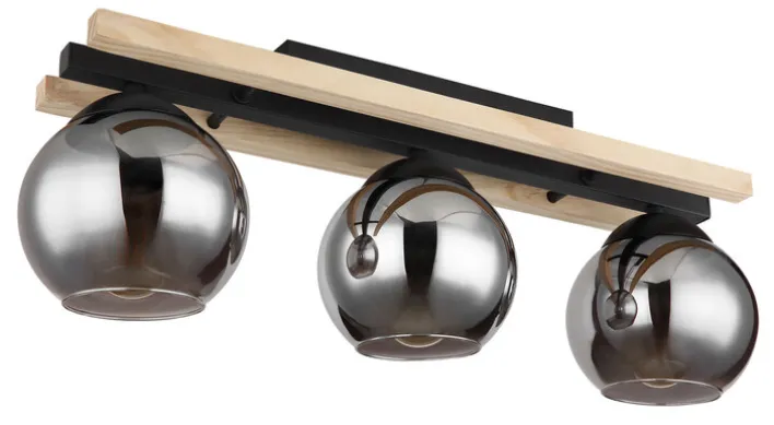 GLOBO Retrofit Deckenlampe CONNI 60 cm Holz /grau