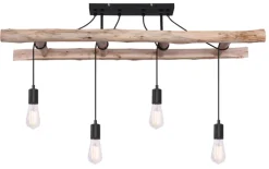 GLOBO Retrofit Deckenlampe IRMGARD 115 cm schwarz /Holz