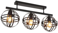 GLOBO Retrofit Deckenlampe TAMARA 70 cm schwarz