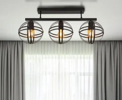 GLOBO Retrofit Deckenlampe TAMARA 70 cm schwarz