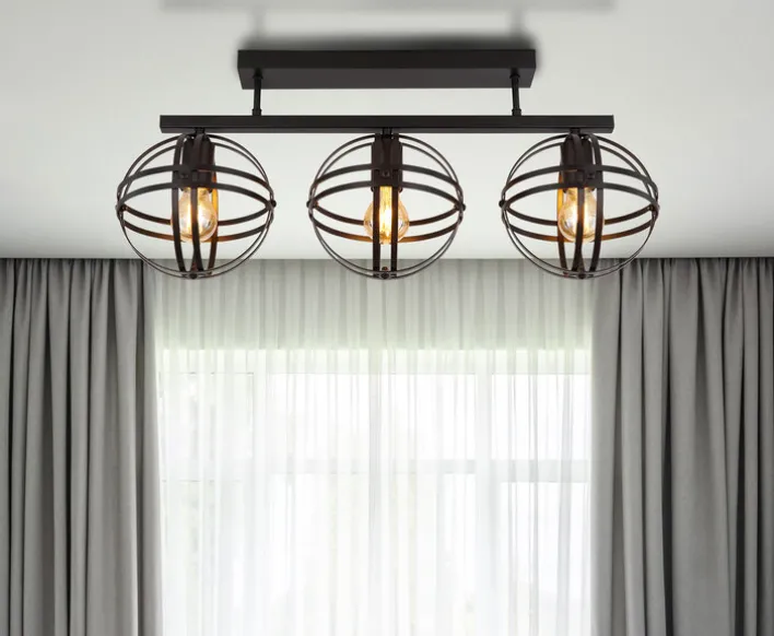 GLOBO Retrofit Deckenlampe TAMARA 70 cm schwarz