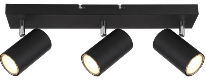 GLOBO Retrofit Deckenlampe mit 3 Spots ROBBY 41 cm schwarz