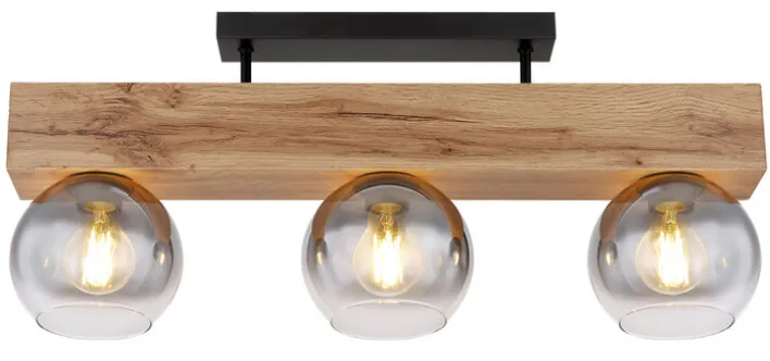 GLOBO Retrofit Deckenlampe MOITAS 65 cm Holz /grau