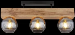 GLOBO Retrofit Deckenlampe MOITAS 65 cm Holz /grau