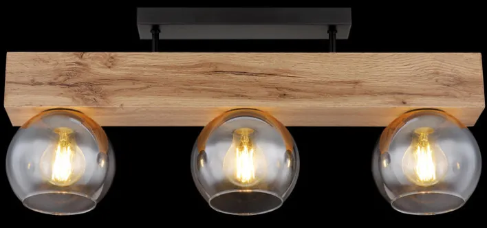 GLOBO Retrofit Deckenlampe MOITAS 65 cm Holz /grau