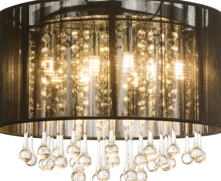 GLOBO Retrofit LED Deckenlampe BAGANA 8-flg chromfarbig /Seide