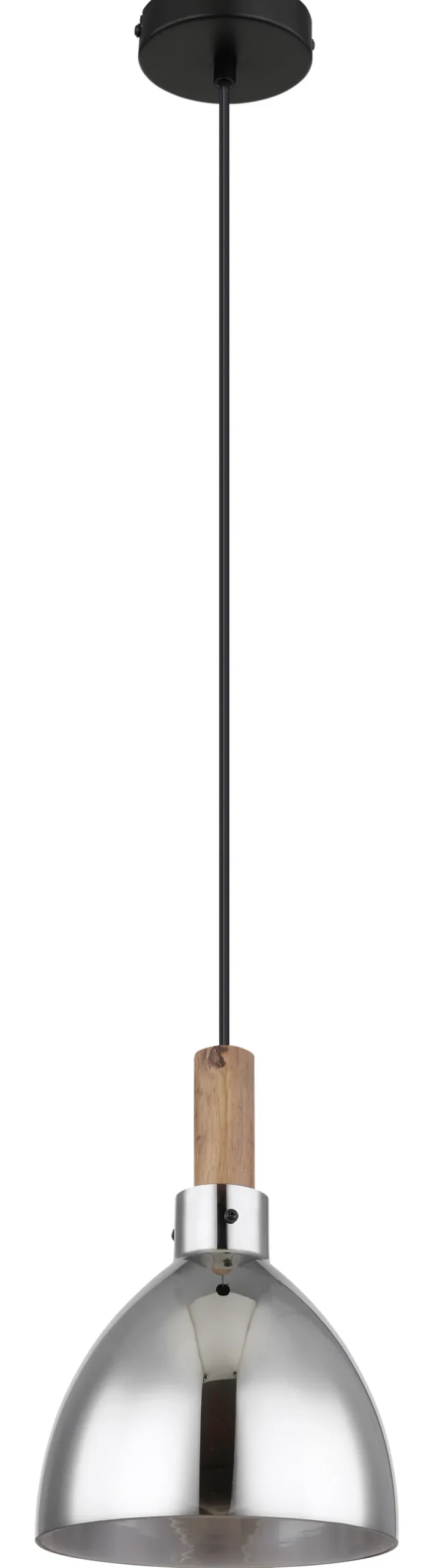 GLOBO Retrofit LED Pendelleuchte MATTEA 1-flg schwarz /Holzdekor