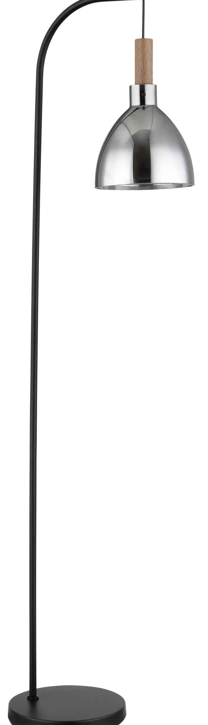 GLOBO Retrofit LED Stehleuchte MATTEA schwarz /Holzdekor