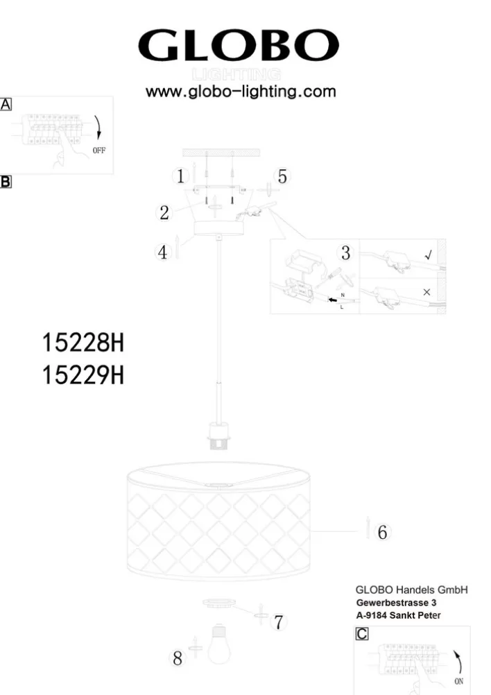 GLOBO Retrofit Pendellampe CLARKE 40 cm nickelfarbig