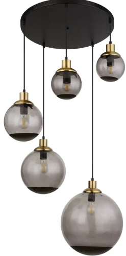 GLOBO Retrofit Pendelleuchte POTTER 65 cm schwarz /messingfarbig