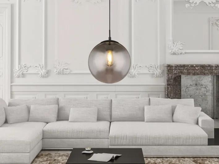 GLOBO Retrofit Pendelleuchte BLAMA 30 cm schwarz