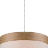 GLOBO Retrofit Pendelleuchte CHIPSY 40 cm beige /Holzdekor