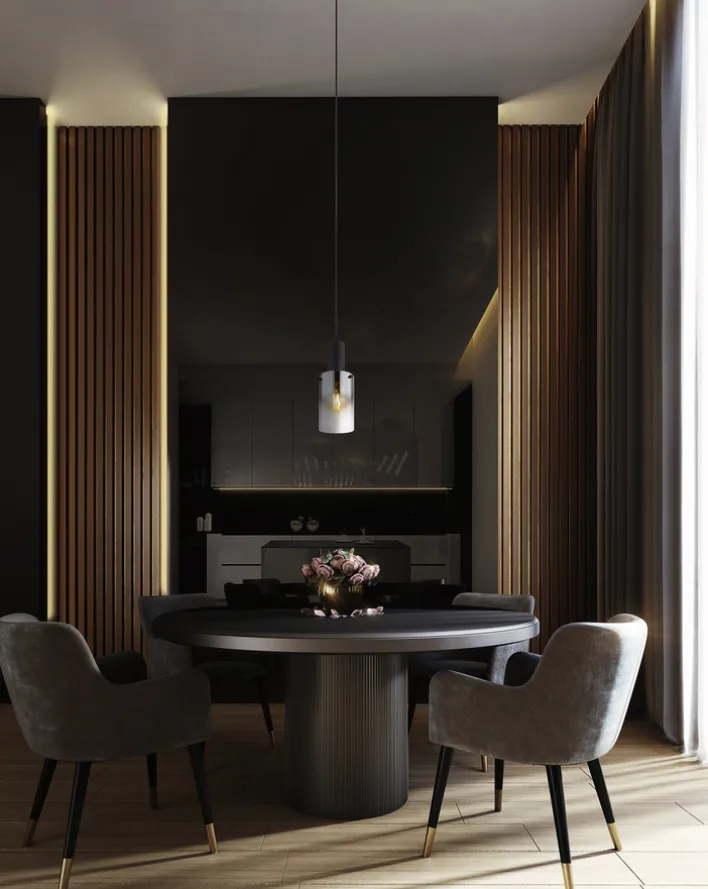 GLOBO Retrofit Pendelleuchte FLORENTINA 1-flg schwarz /Rauchglas