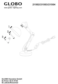 GLOBO Retrofit Schreibtischlampe TANGARIRO grau