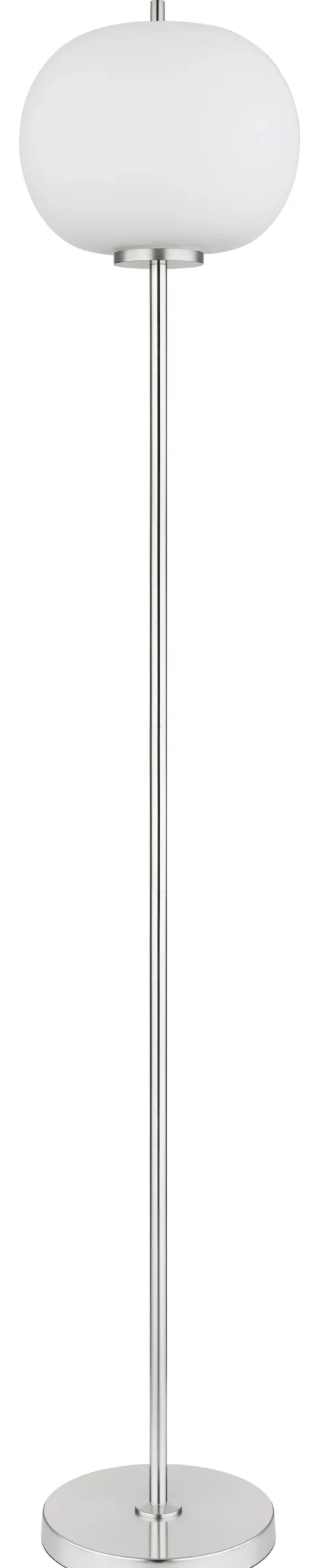 GLOBO Retrofit Stehlampe BLACKY 160 cm nickelfarbig /opalweiß