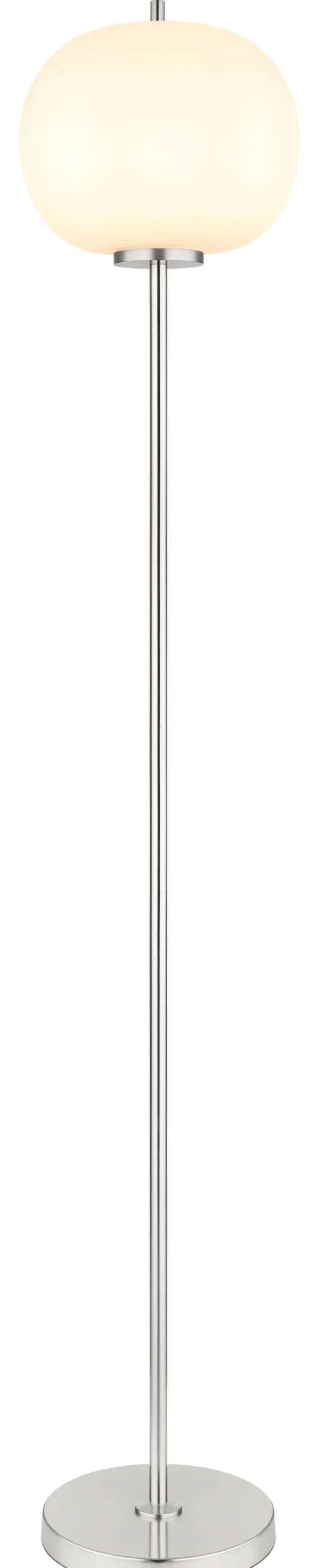 GLOBO Retrofit Stehlampe BLACKY 160 cm nickelfarbig /opalweiß