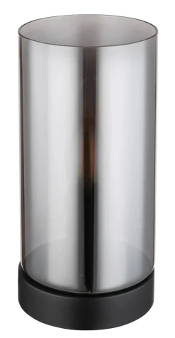 GLOBO Retrofit Tischlampe OLLY schwarz /rauchfarbig