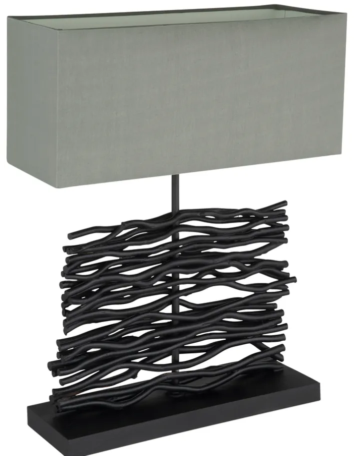 GLOBO Retrofit Tischlampe JAMIE schwarz /grau