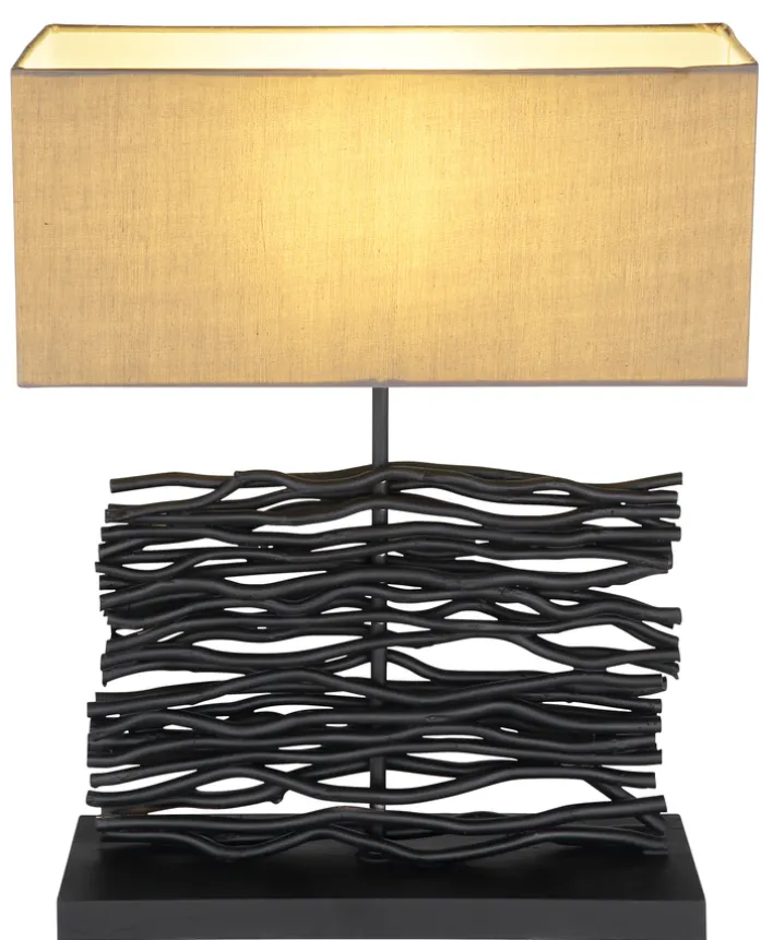 GLOBO Retrofit Tischlampe JAMIE schwarz /grau