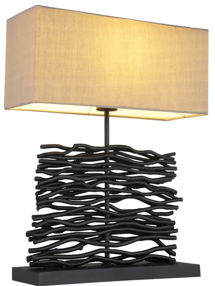 GLOBO Retrofit Tischlampe JAMIE schwarz /grau