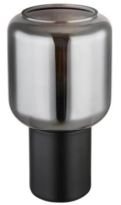 GLOBO Retrofit Tischlampe NINJO schwarz /rauchfarbig