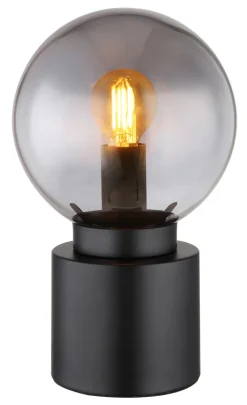 GLOBO Retrofit Tischlampe MARKA schwarz /rauchfarbig